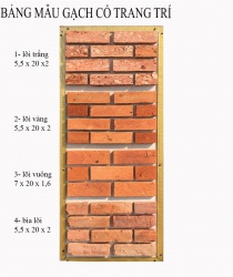 Gạch thẻ cổ (gạch cắt ) kt 200x55x18mm